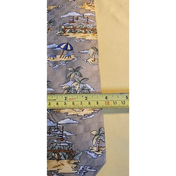 Tropical Americana Tie Summer Palm Trees Island Beach - Picture 2 of 4